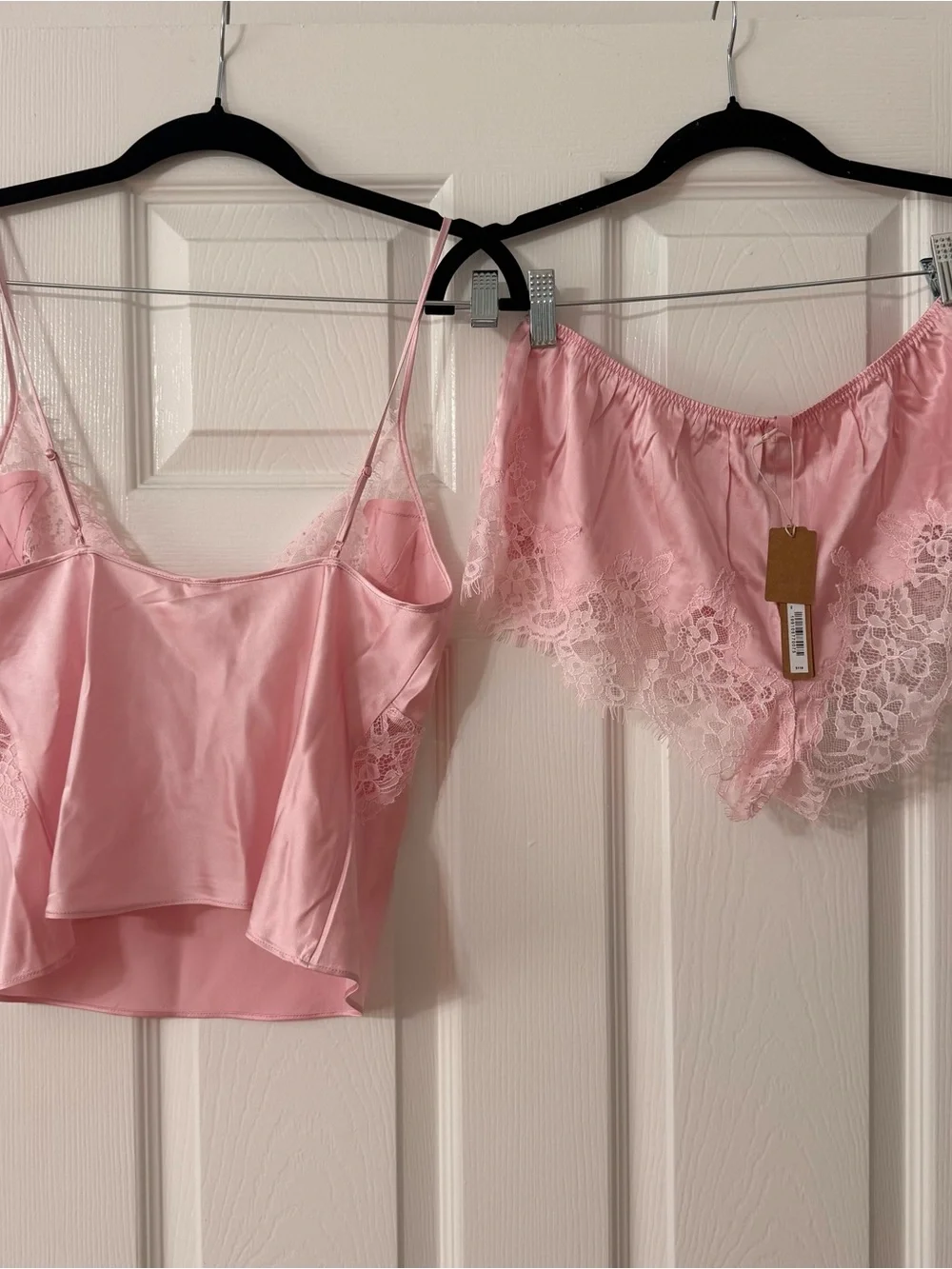 NWT Skims Pink Lace Satin Cami and Short Set - Women's Intimates